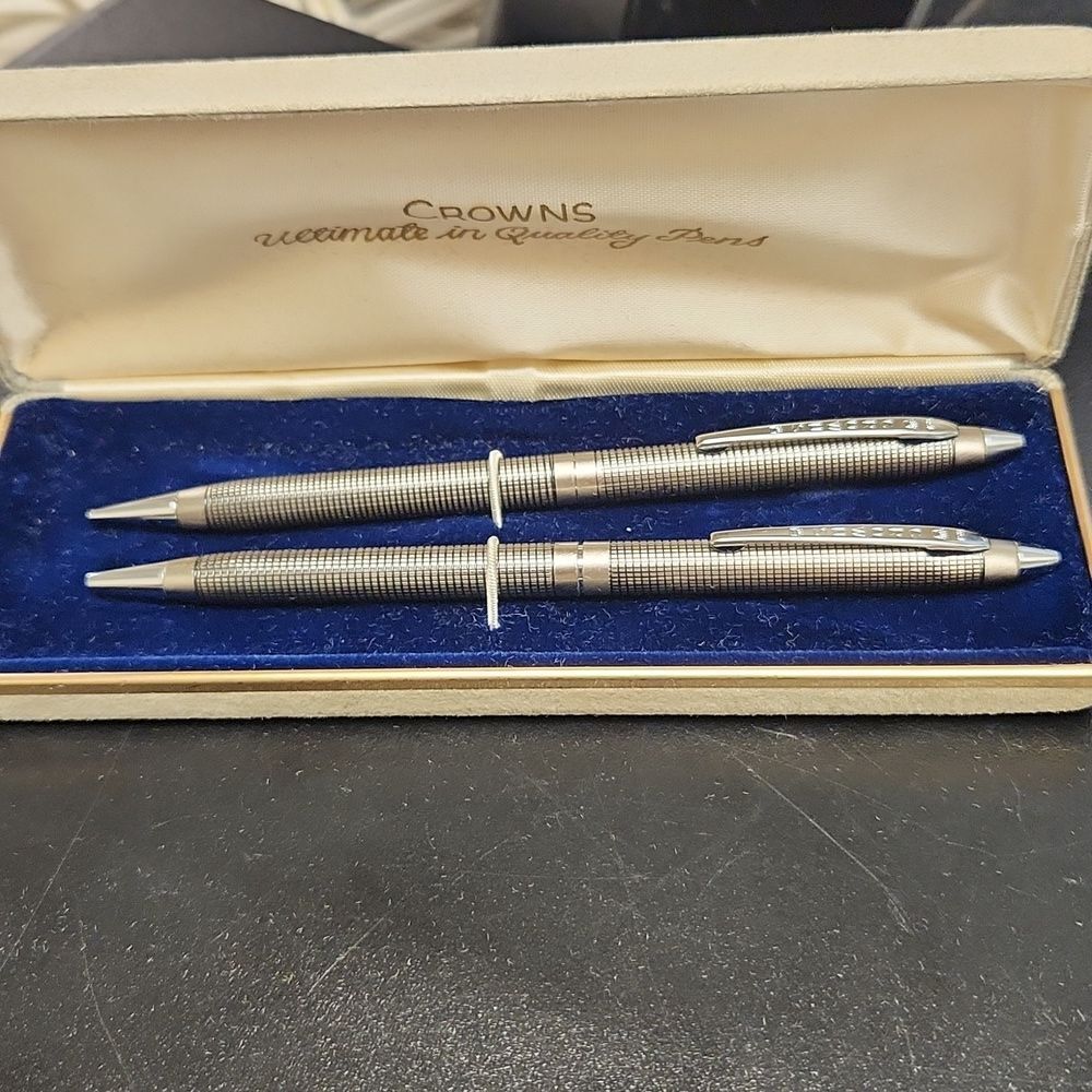 Crowns Pen & Pencil Set with Case